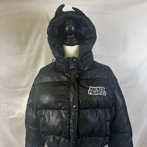 Horned Broken Promises Puffer Jacket Medium Black